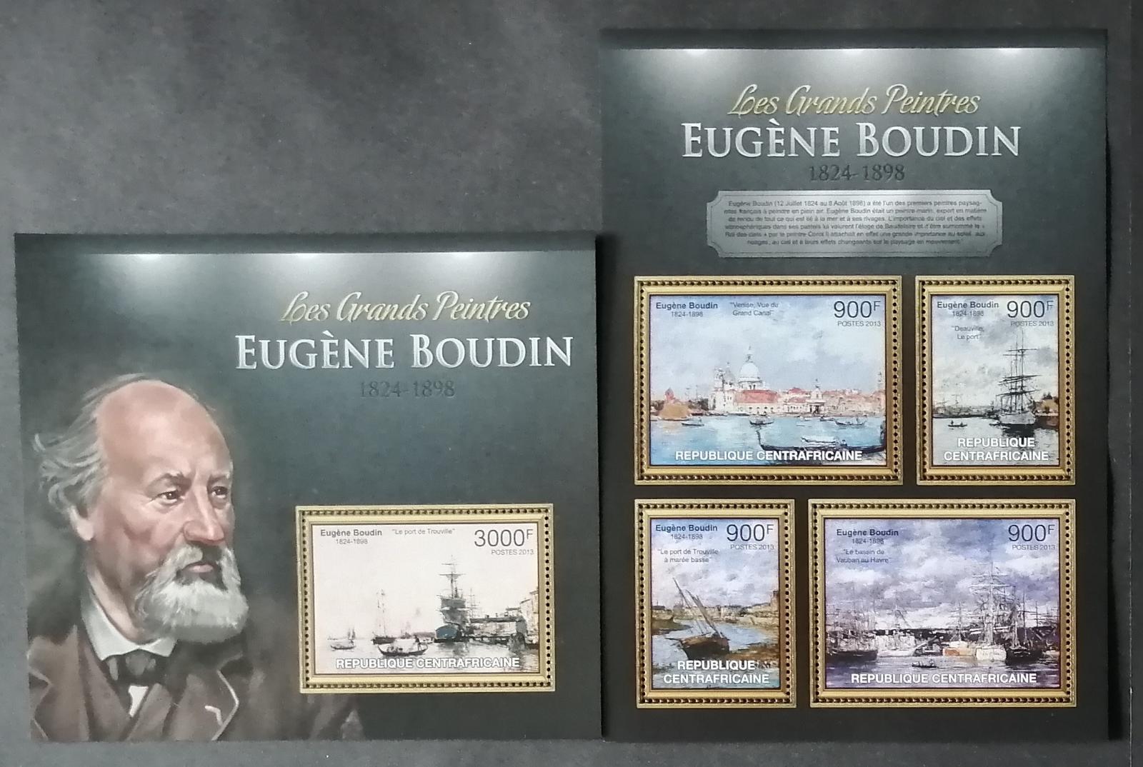 Středoafrická republika 2013 30€ Eugène Boudin a jeho umění, obrazy