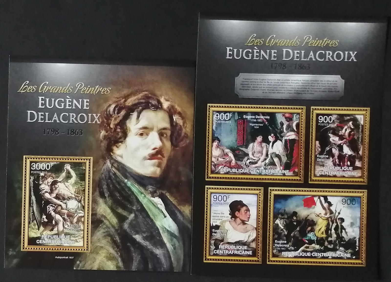 Středoafrická republika 2013 30€ Eugène Delacroix a jeho umění, obrazy