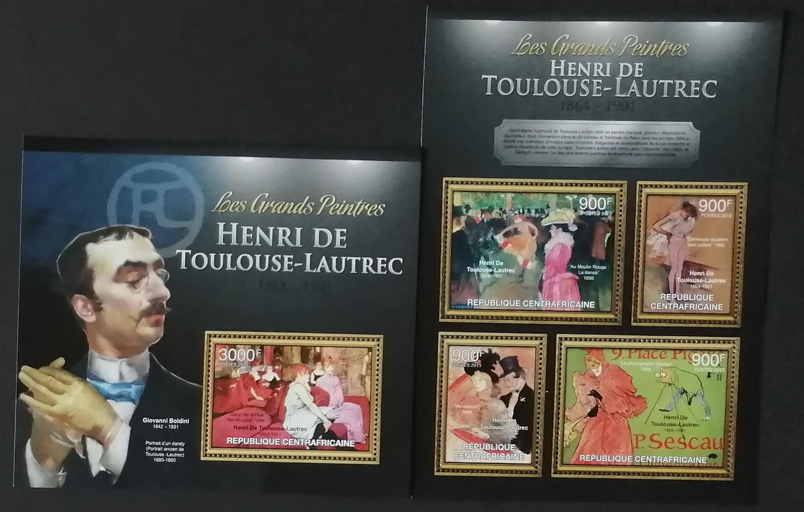 Středoafrická republika 2013 30€ Henri d Toulouse-Lautrec a jeho umění