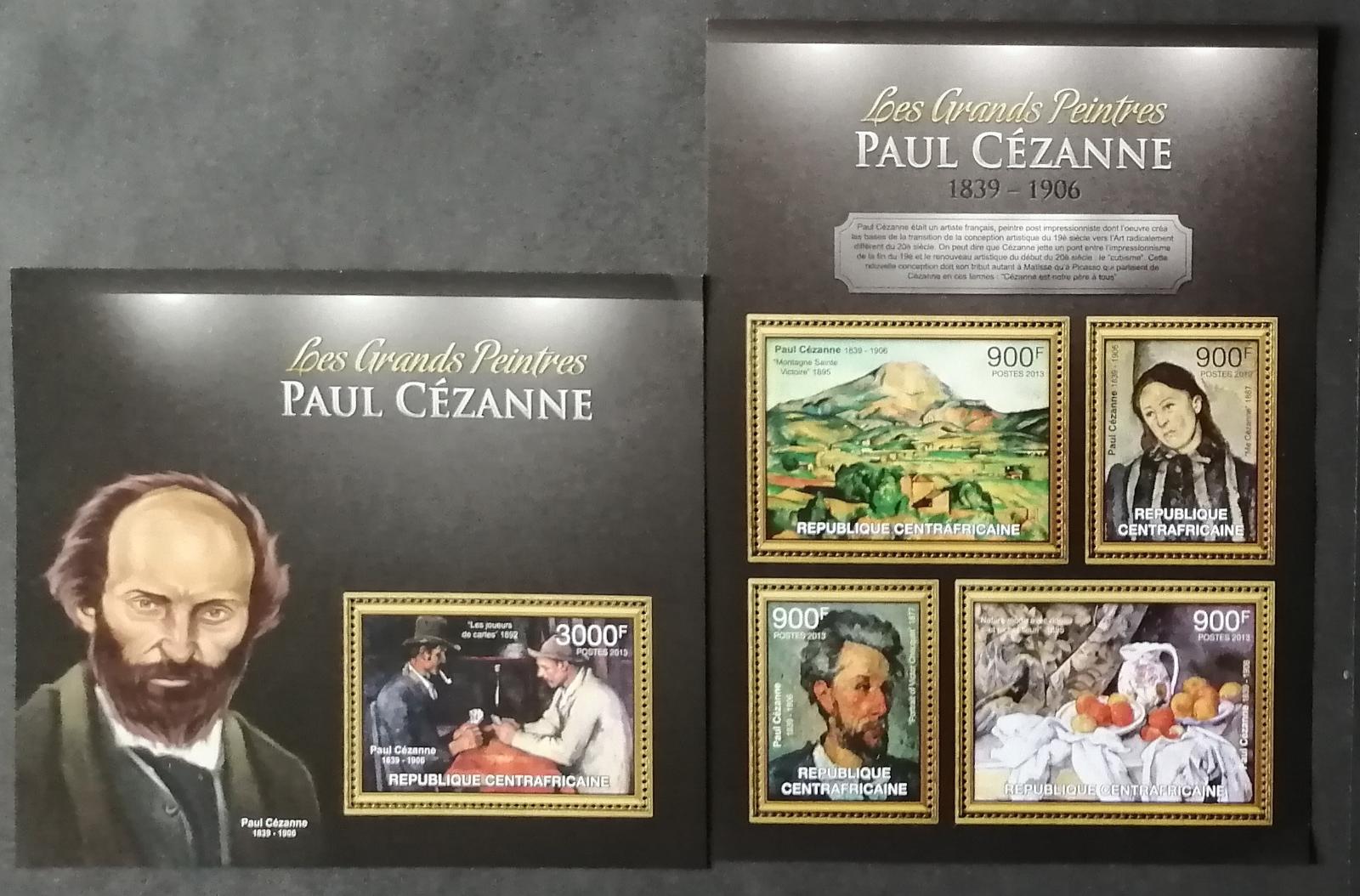 Středoafrická republika 2013 30€ Paul Cézanne a jeho umění, obrazy