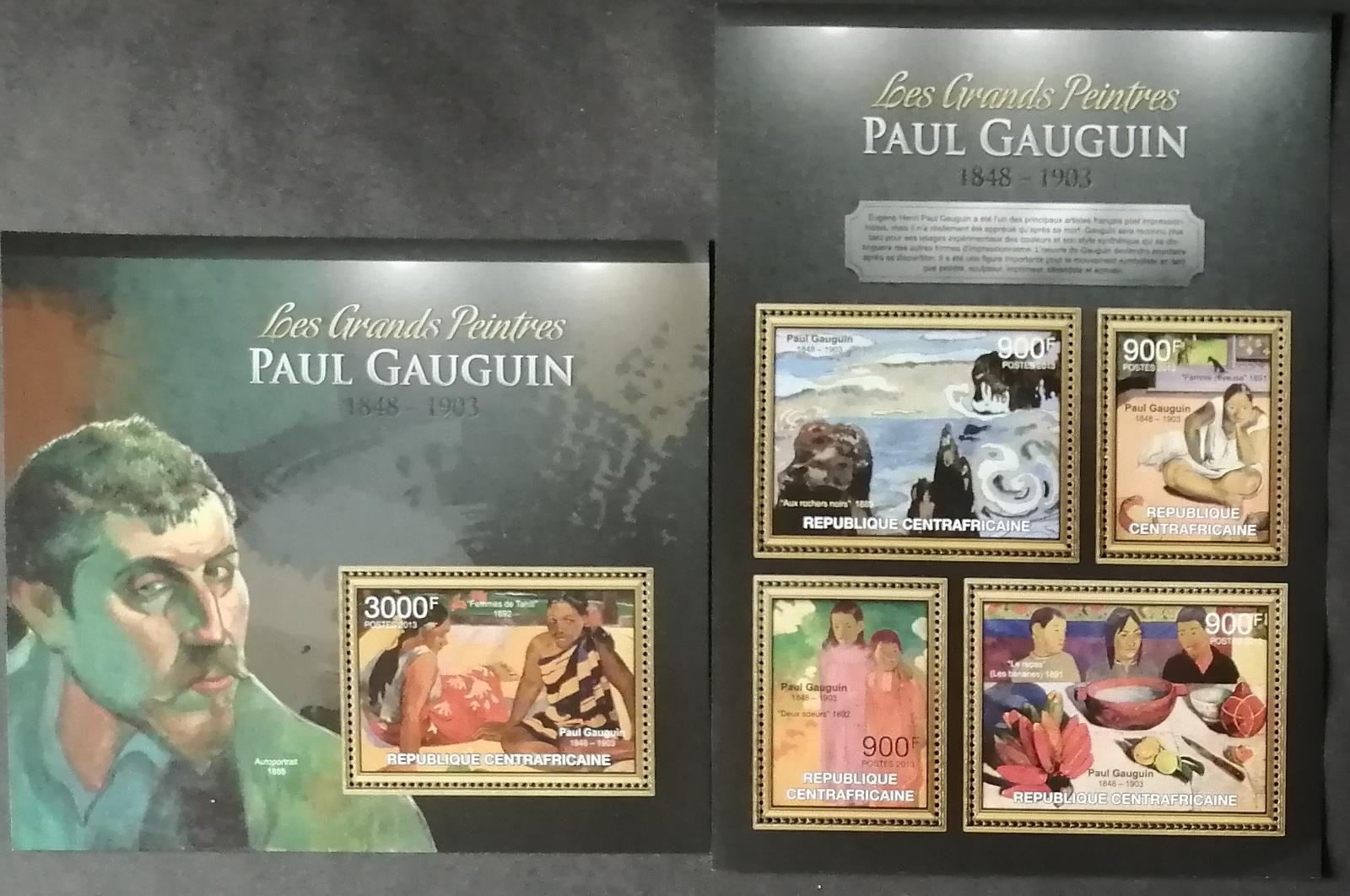 Středoafrická republika 2013 30€ Paul Gauguin a jeho umění, obrazy