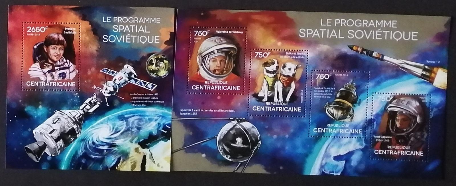Středoafrická republika 2014 26€ Sovětský vesmírný program a rakety
