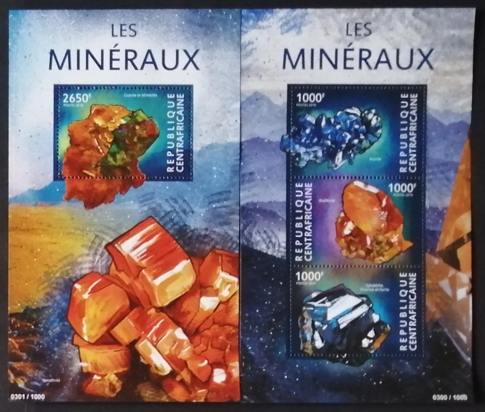 Středoafrická republika 2015 26€ Minerály a nerosty, Sfalerit, Pyrit