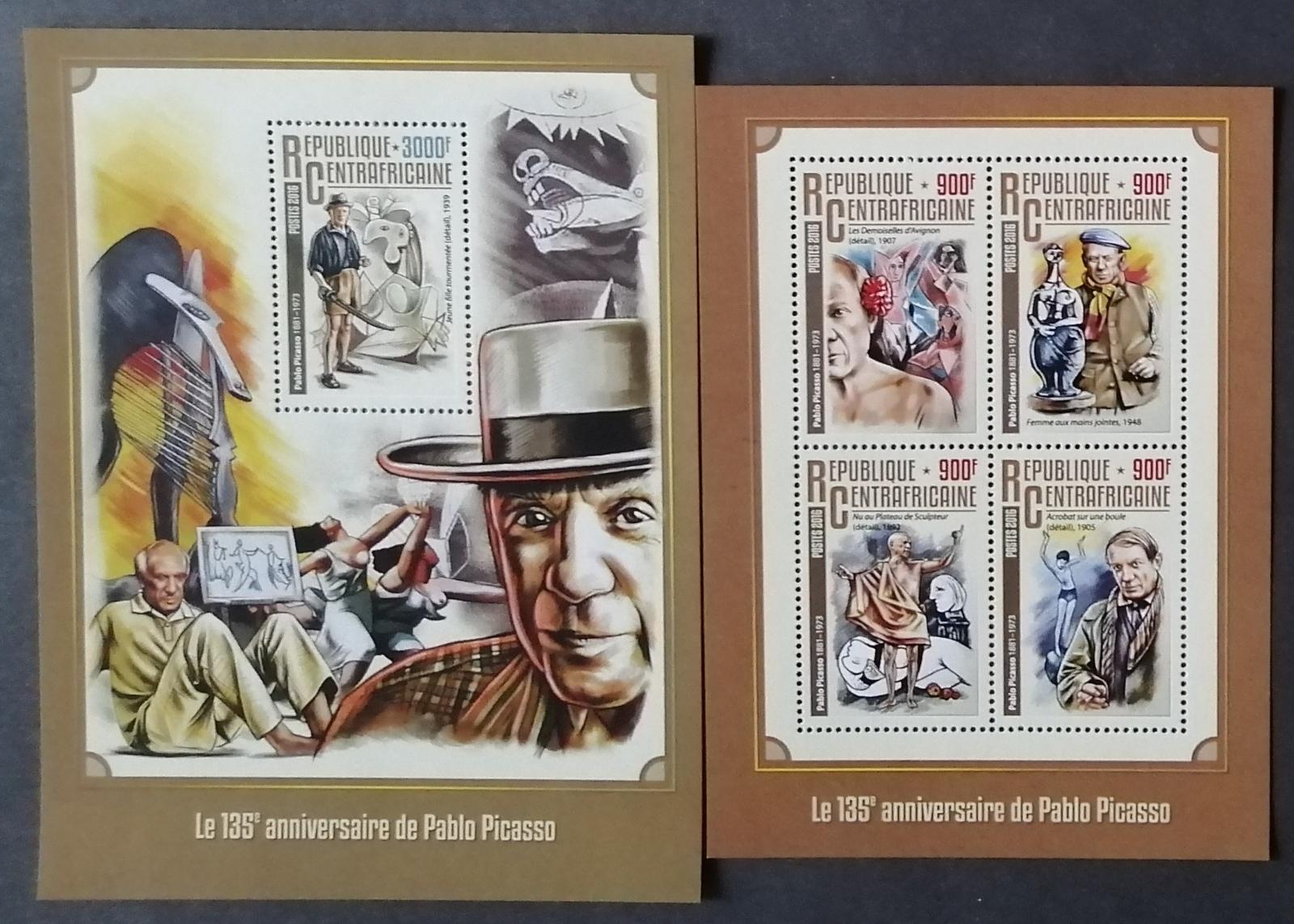 Středoafrická republika 2016 30€ 135 let Pabla Picassa, Umění a obrazy