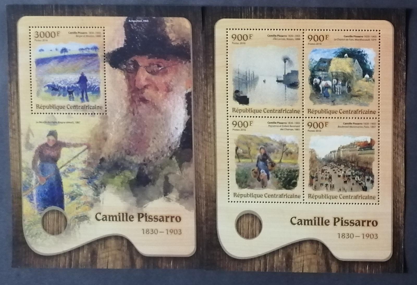 Středoafrická republika 2016 30€ Camille Pisarro a jeho obrazy, Umění