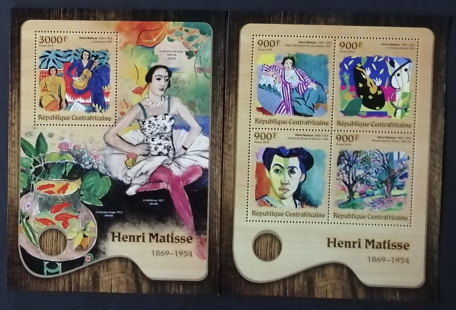 Středoafrická republika 2016 30€ Henri Matisse a jeho obrazy, Umění