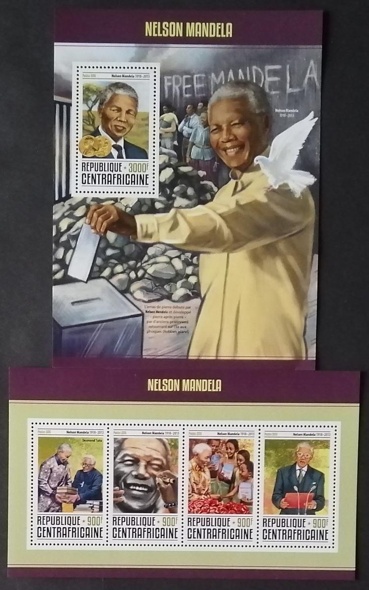 Středoafrická republika 2016 30€ Nelson Mandela a osobnosti