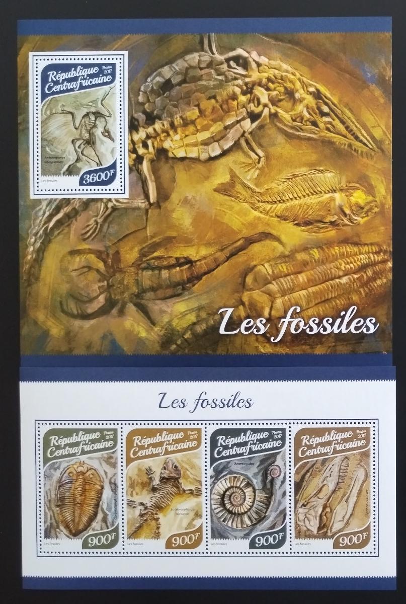 Středoafrická republika 2017 Dinosauři a jejich fosílie, Zkameněliny