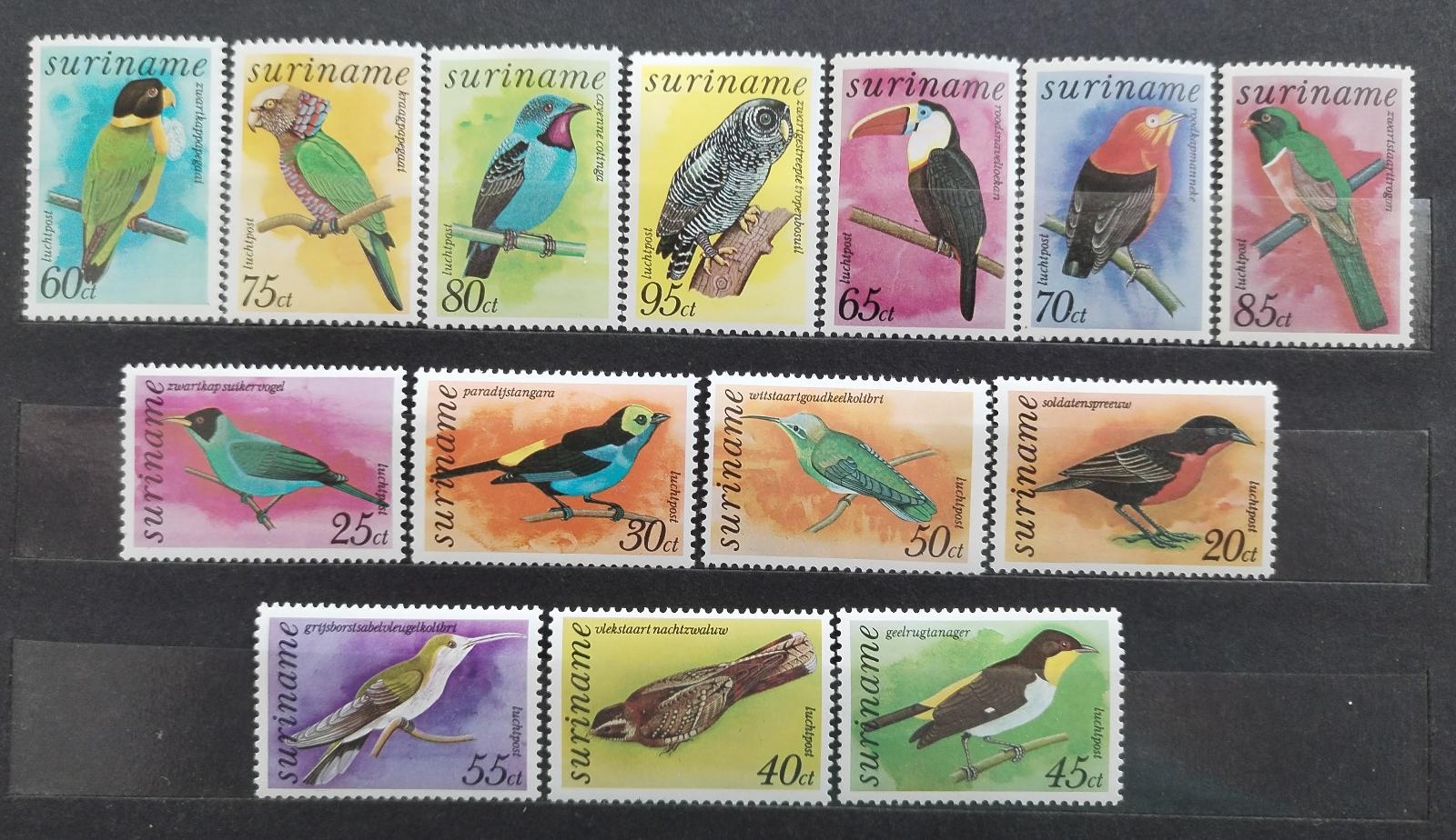 Surinam 1977 Komplet dvou vydání AIR MAIL - Papoušci a ptáci