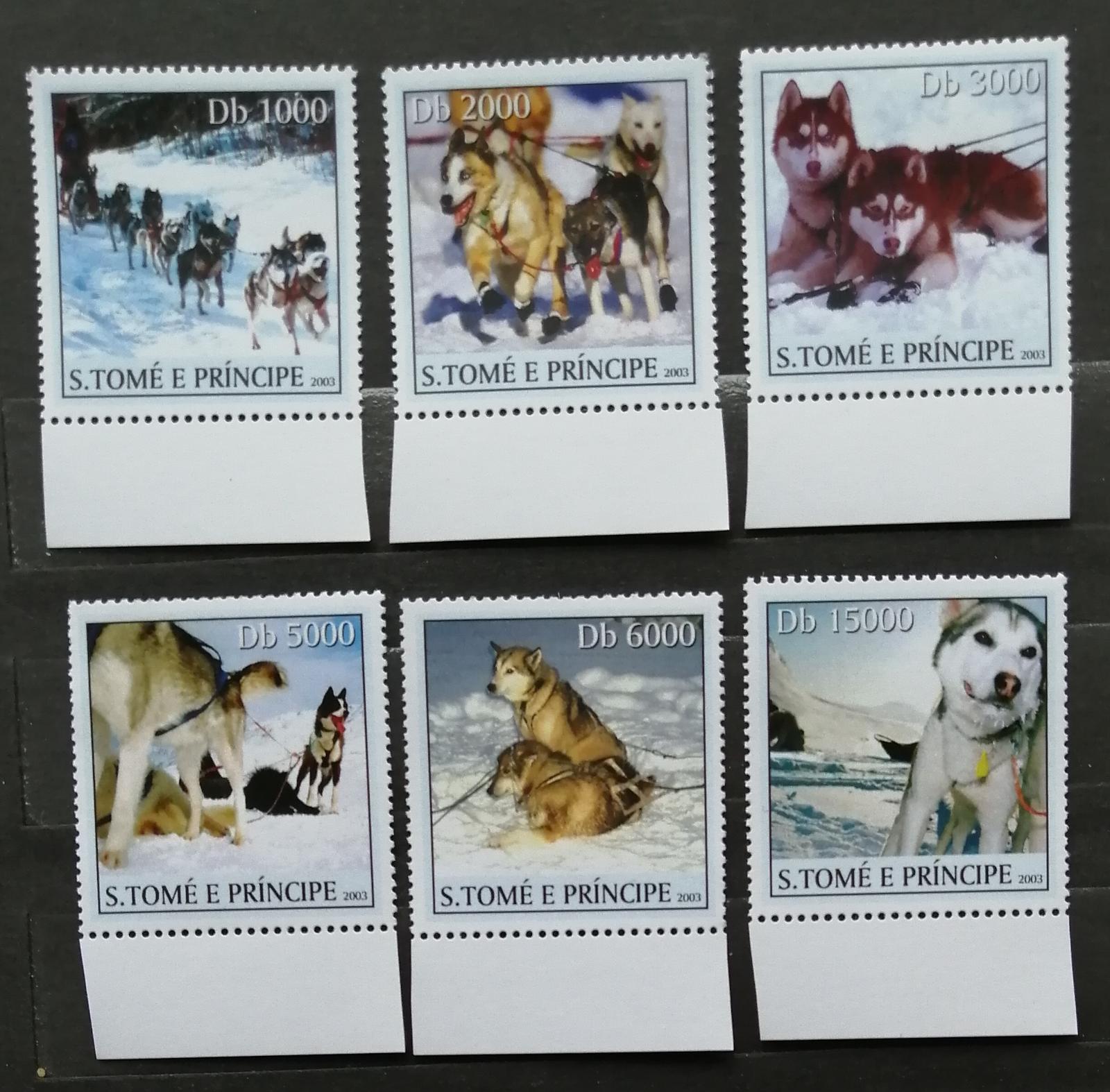 Sv. Tomáš 2003 Mi.2167-3 10€ Psi husky, psí spřežení, doprava