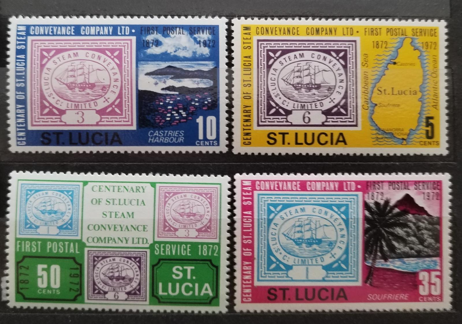 Svatá Lucie 1972 Století prvního poštovního systému na ostrově