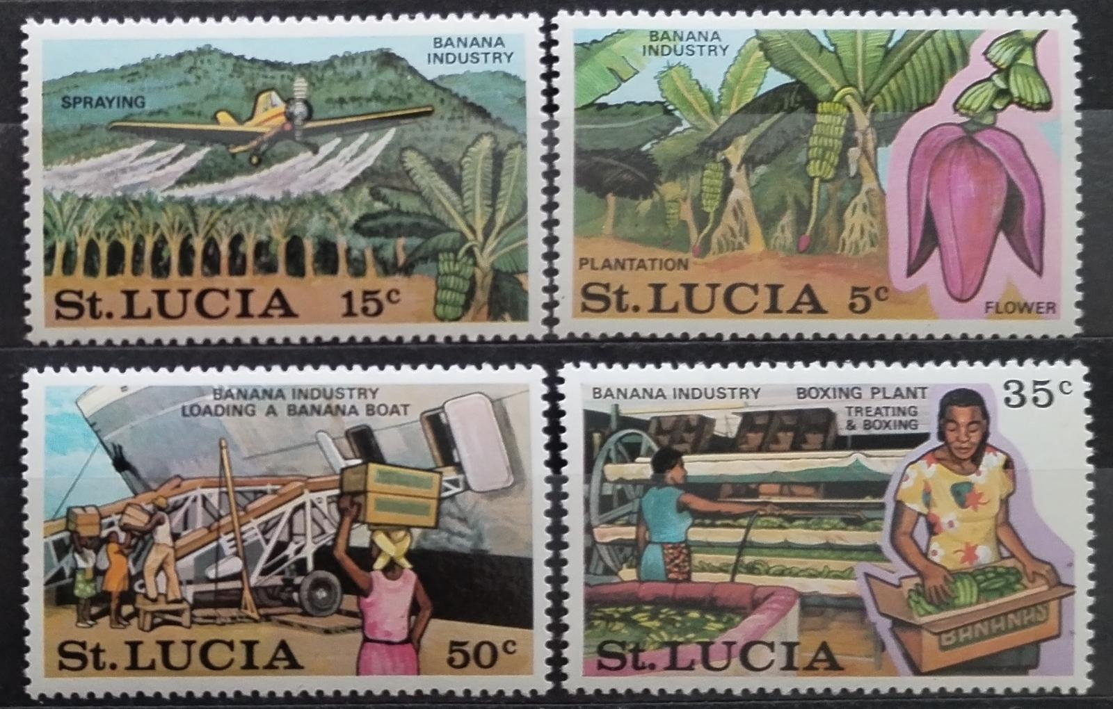 Svatá Lucie 1973 Pěstování banánů a zemědělství