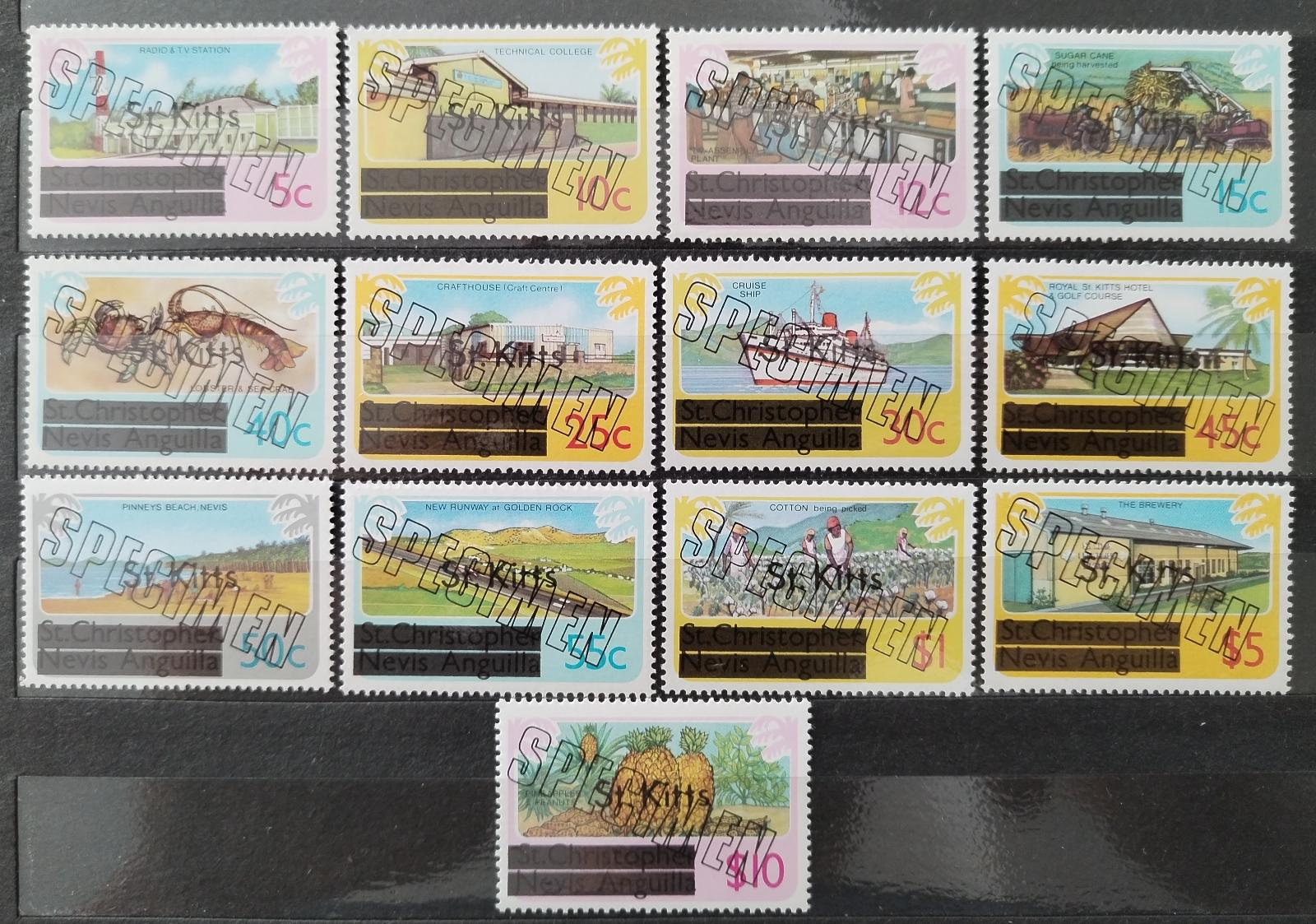 Svatý Kryštof 1980 Definitiva: První ostrovní přetisky SPECIMEN