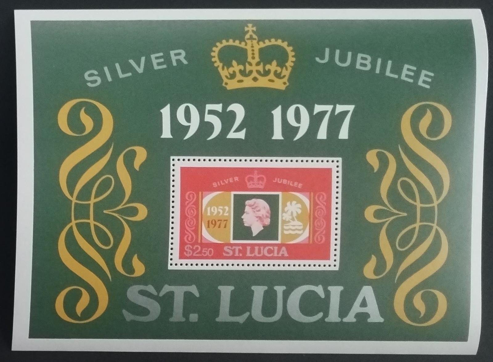 Svatý Lucie 1977 Výročí vlády královny Alžběty II.