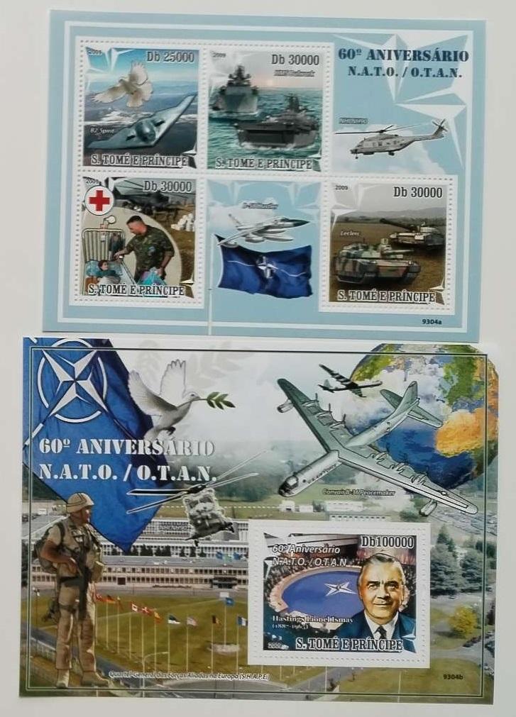 Svatý Tomáš 2009 20€ 60 let NATO, Vojenská technika a letadla, Lodě