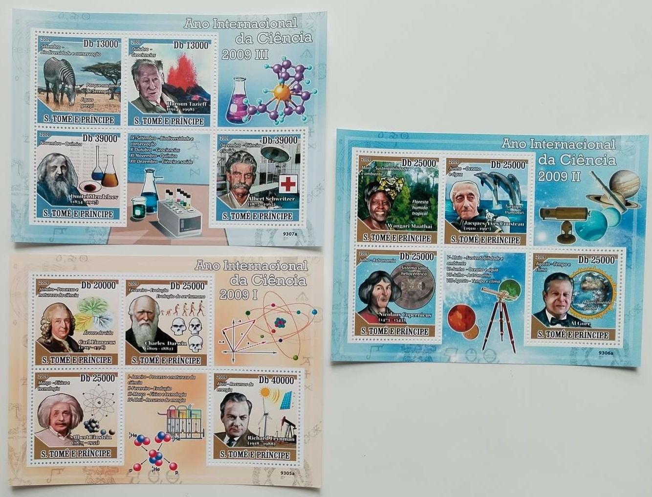 Svatý Tomáš 2009 30€ Mezinárodní rok vědy, Koperník, Einstein, Darwin