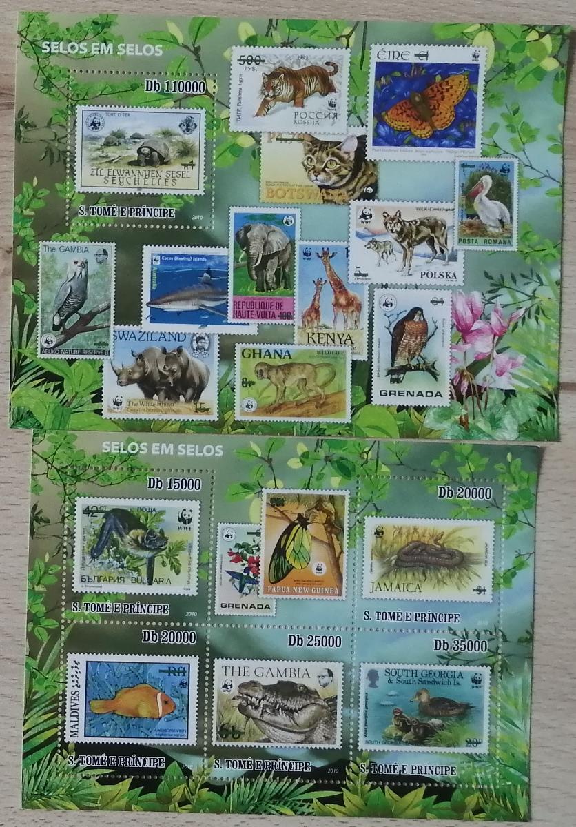 Svatý Tomáš 2010 Mi.4637-1+Bl.793 23€ Fauna na známkách světa