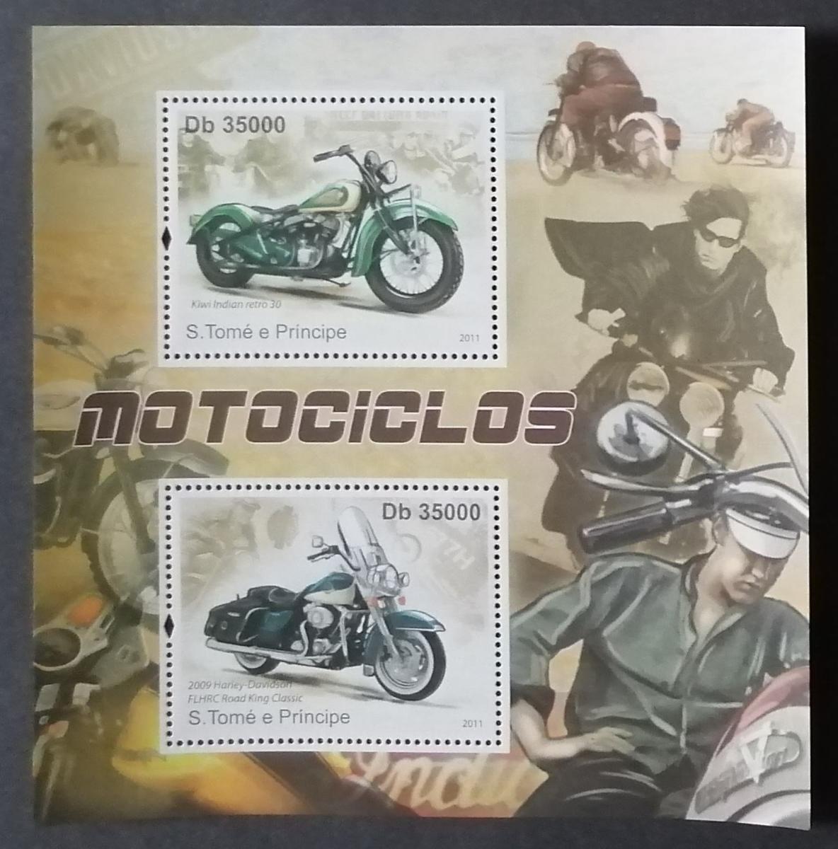 Svatý Tomáš 2011 Bl.820 7€ Komplet, Motocykly a motorky