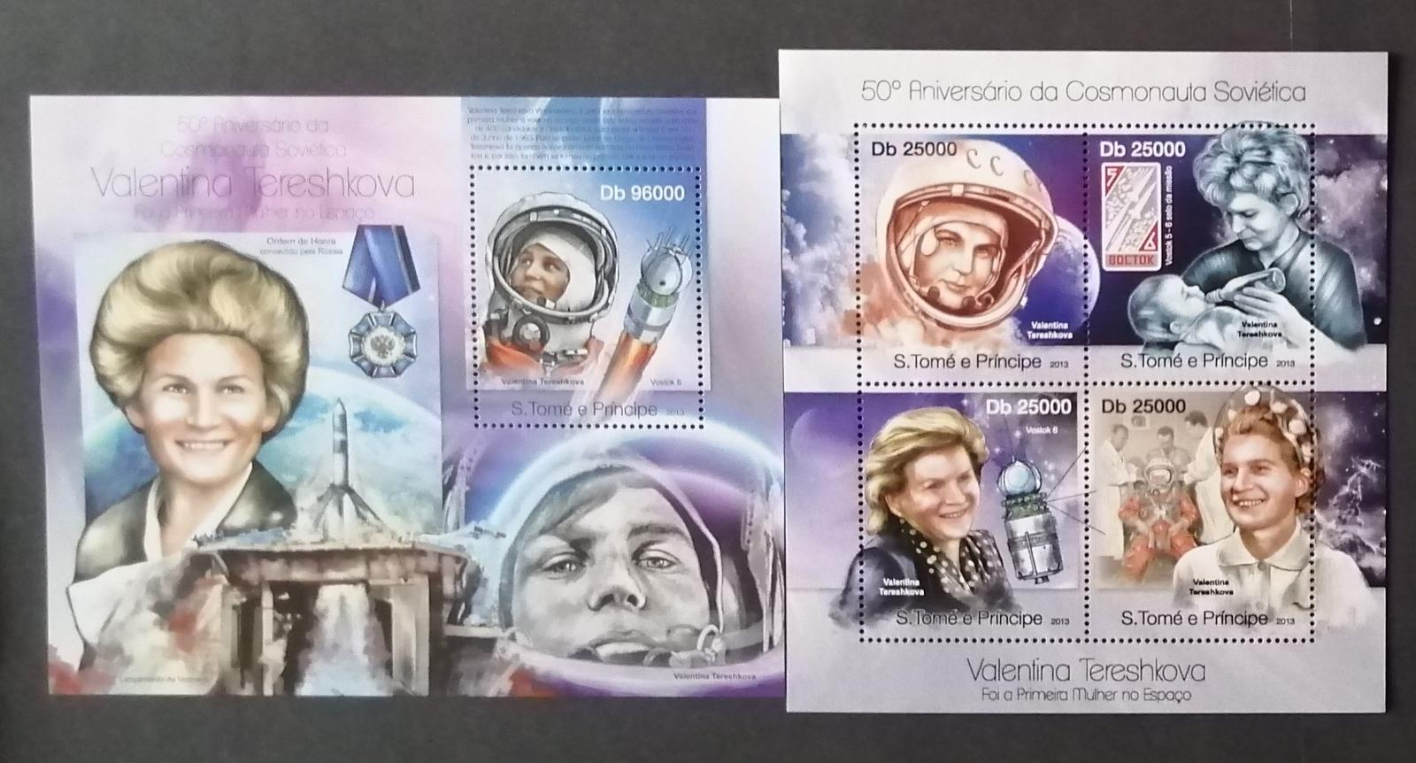 Svatý Tomáš 2013 Mi.5021-4+Bl.864 20€ 50 let Těreškovové ve vesmíru