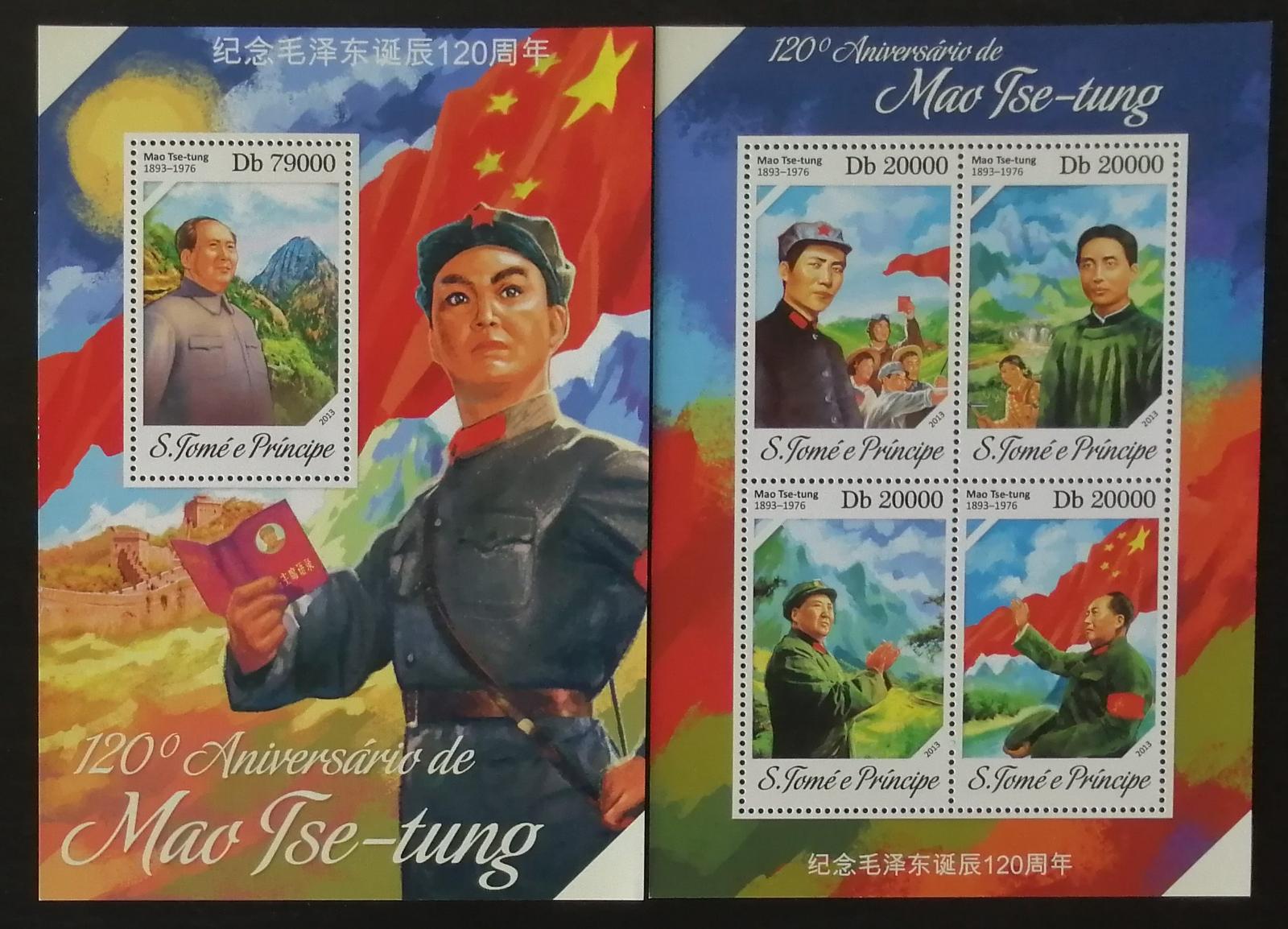 Svatý Tomáš 2013 Mi.5406-9+Bl.941 16€ 120 let Mao Ce-tunga, Čína