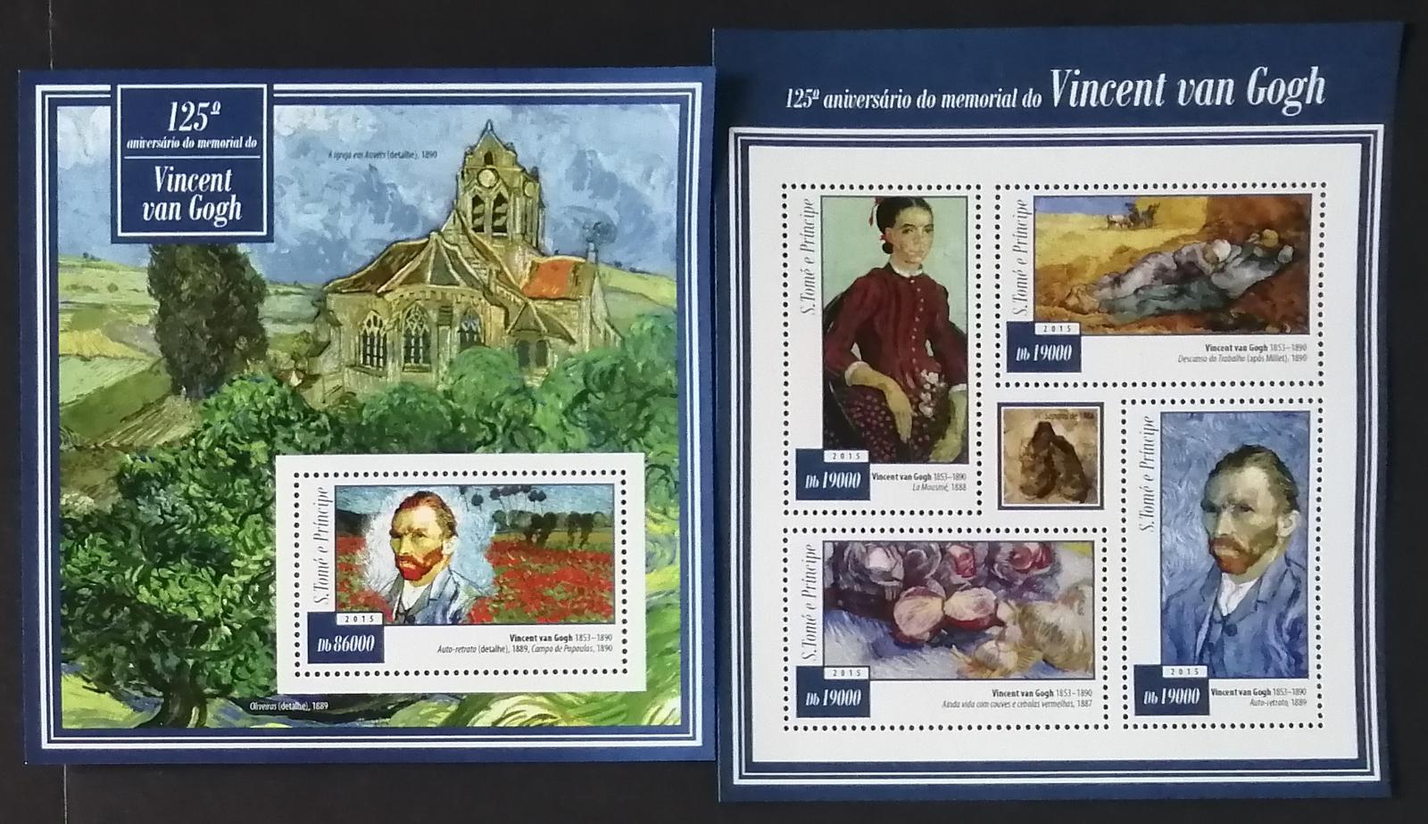 Svatý Tomáš 2015 Mi.6005-8+Bl.1056 16€ 125 let smrti van Gogha
