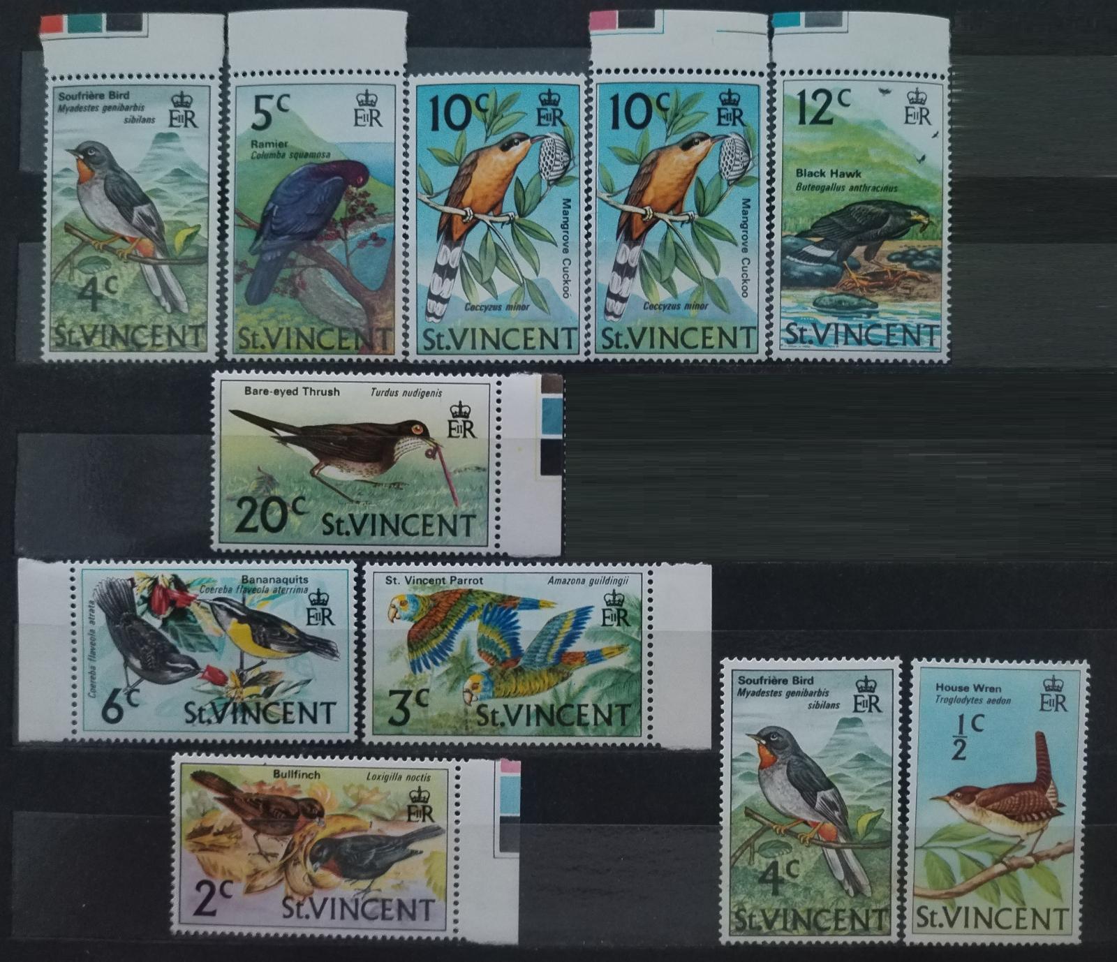 Svatý Vincent 1970 Výběr z definitivy - Tropičtí ptáci a fauna