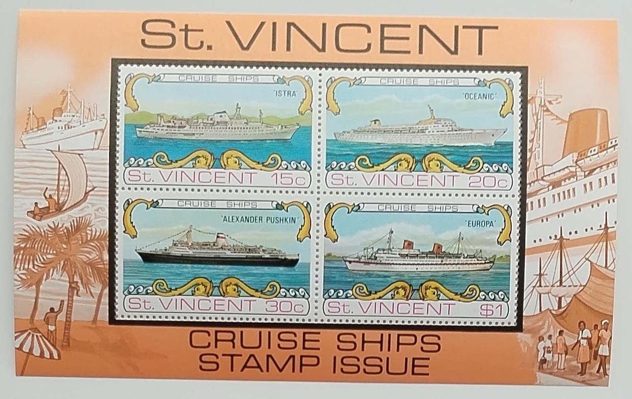 Svatý Vincent 1974 Bl.13 Ostrovní zaoceánské parníky a lodě