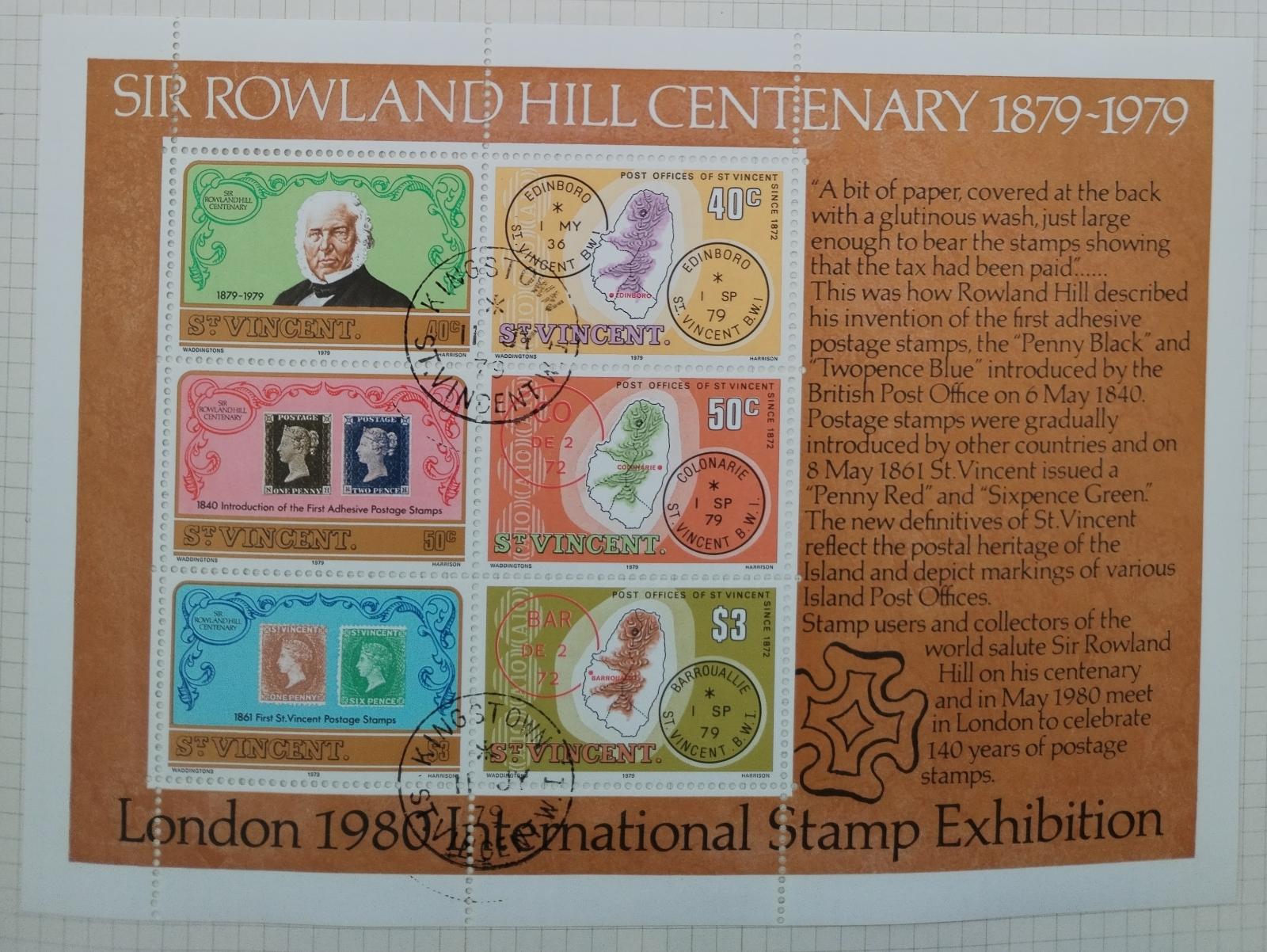 Svatý Vincent 1979 Výročí sira Rowlanda Hilla, První známky