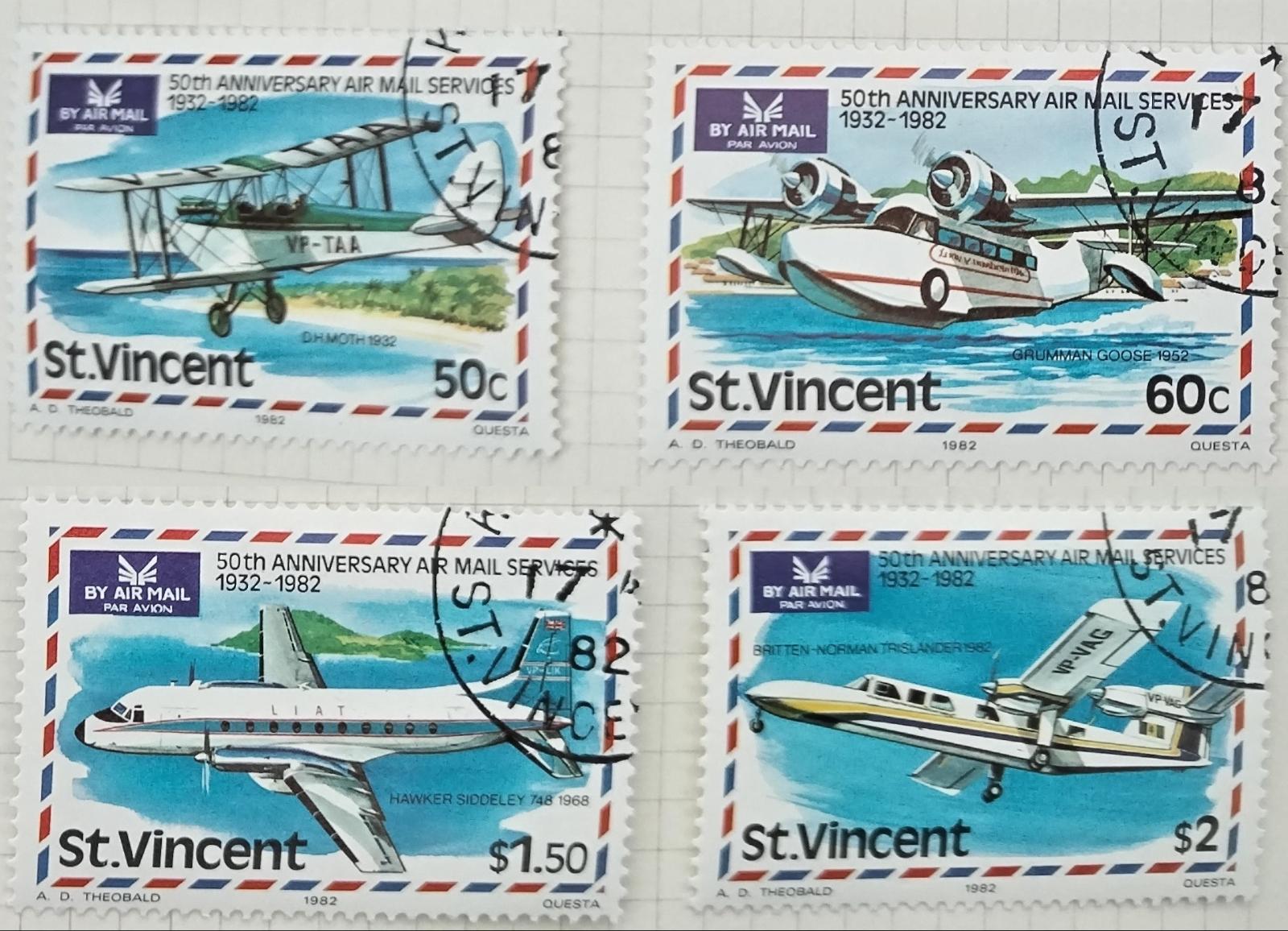 Svatý Vincent 1982 Výročí letecké pošty, Letadla a poštovní historie