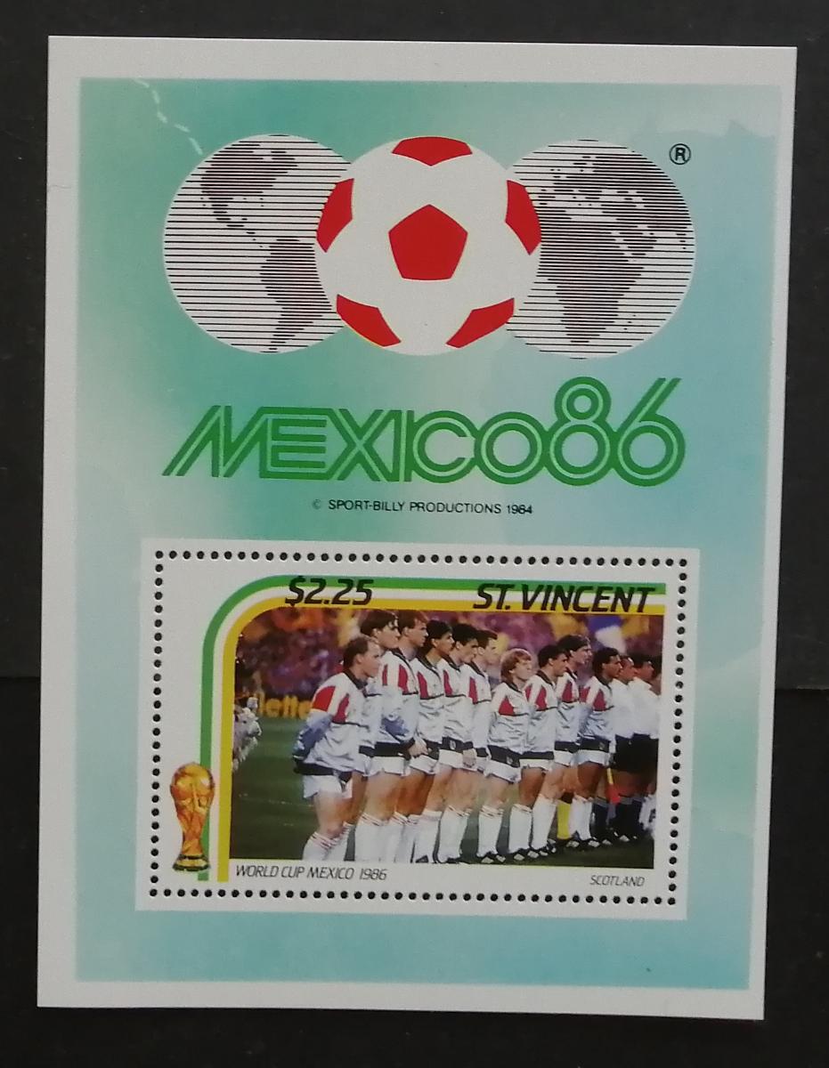 Svatý Vincent 1986 Bl.36 Pohár ve fotbale Mexiko, sport