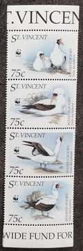 Svatý Vincent 1995 Mi.3073-6 WWF a národní fauna, racci a ptáci