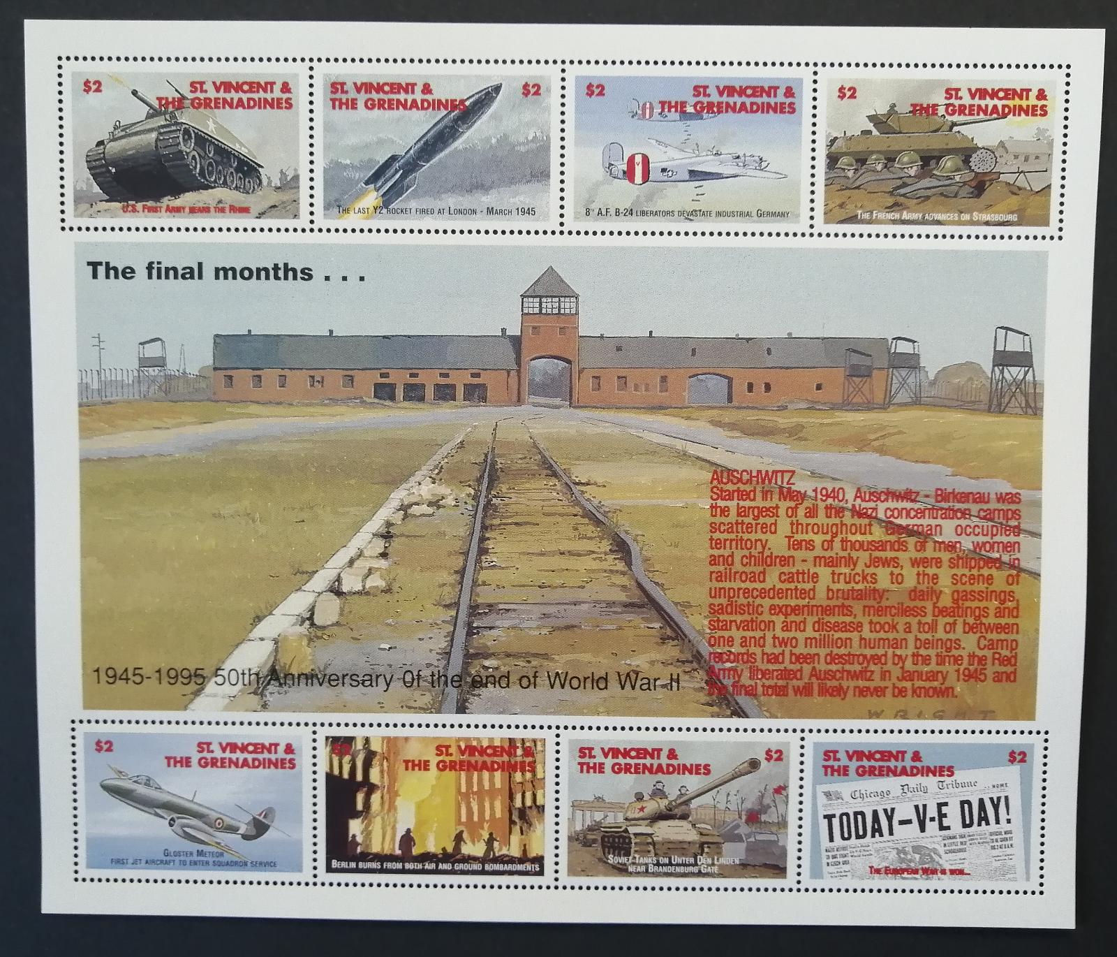 Svatý Vincent 1995 Mi.3093-0 13€ 50 let konce II.WW, tanky a válka