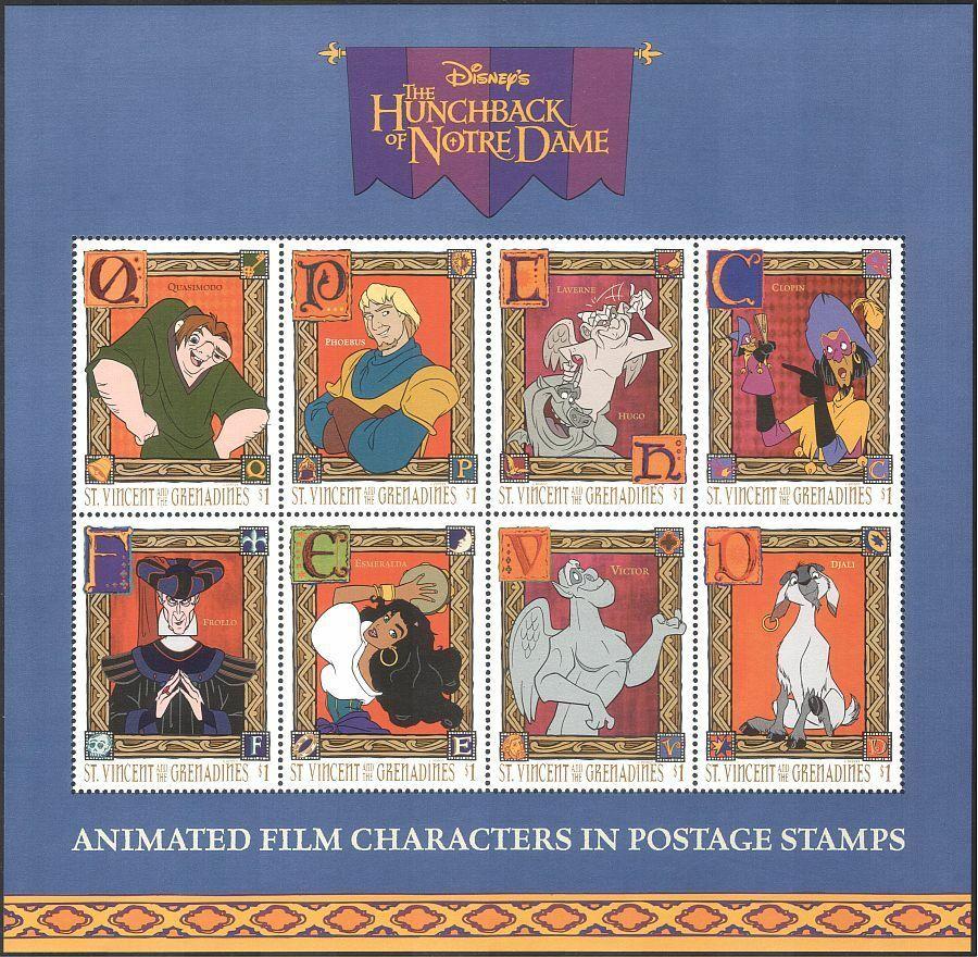 Svatý Vincent 1996 Mi.3650-57 DISNEY Zvoník od Matky Boží, pohádky