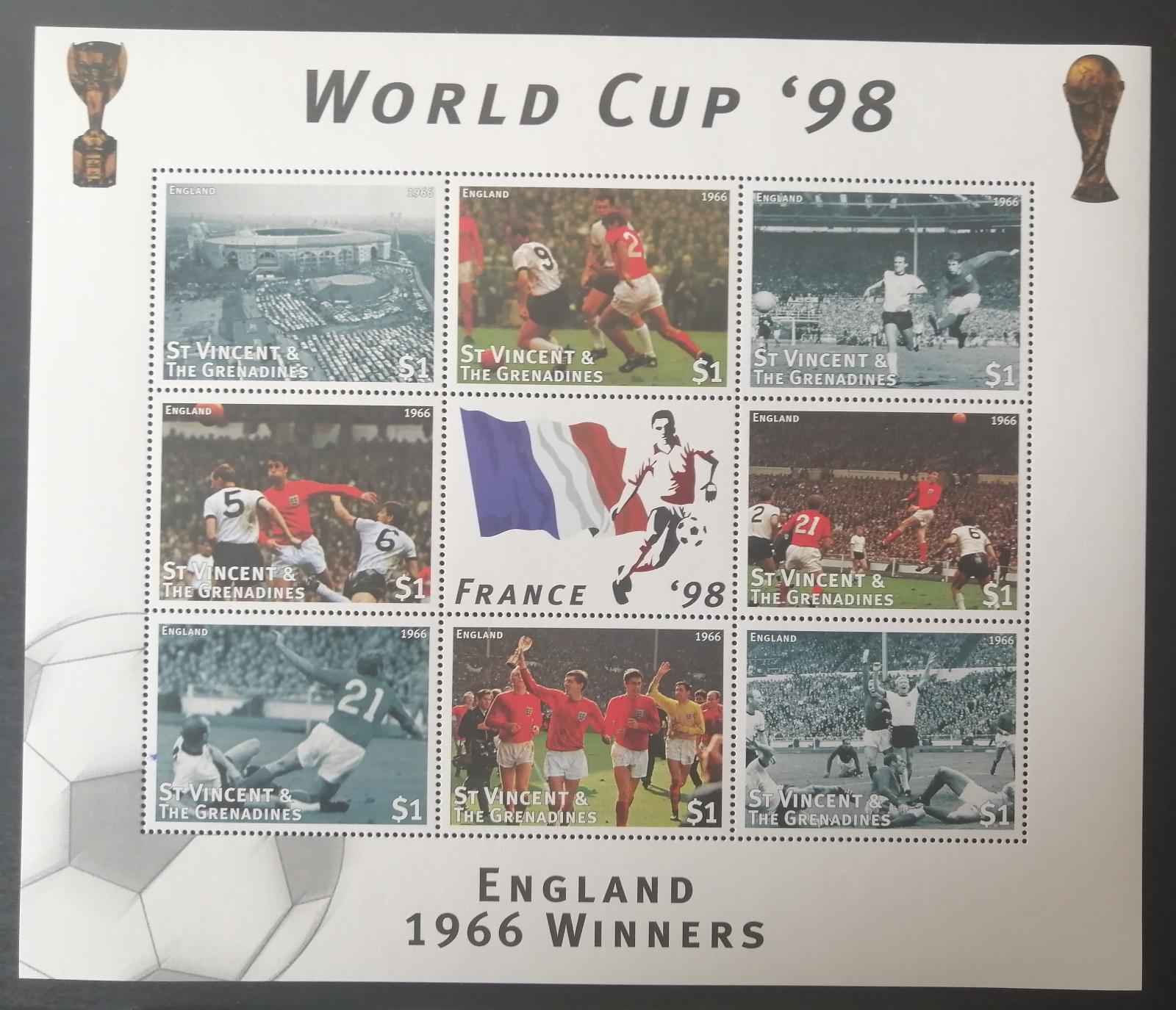 Svatý Vincent 1997 Mi.4072-9 6,5€ Světový pohár ve fotbale, sport