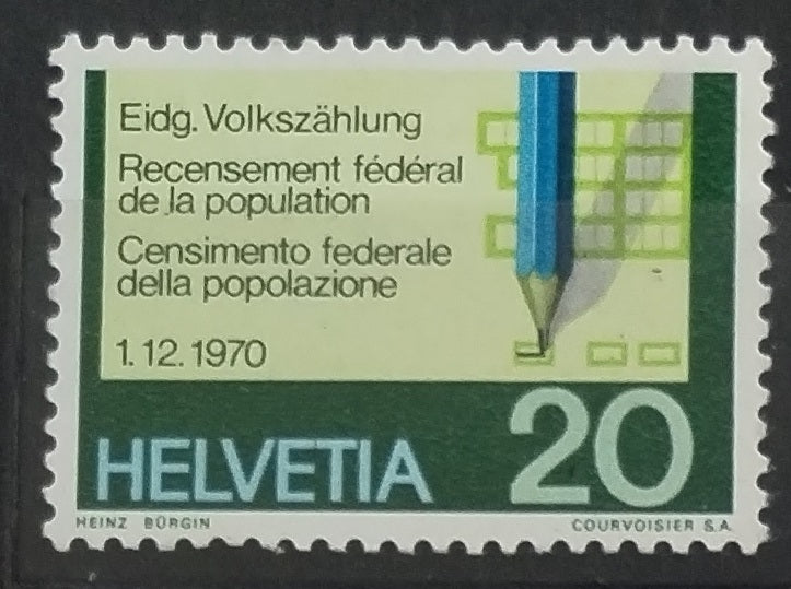Švýcarsko 1970 Cenzus