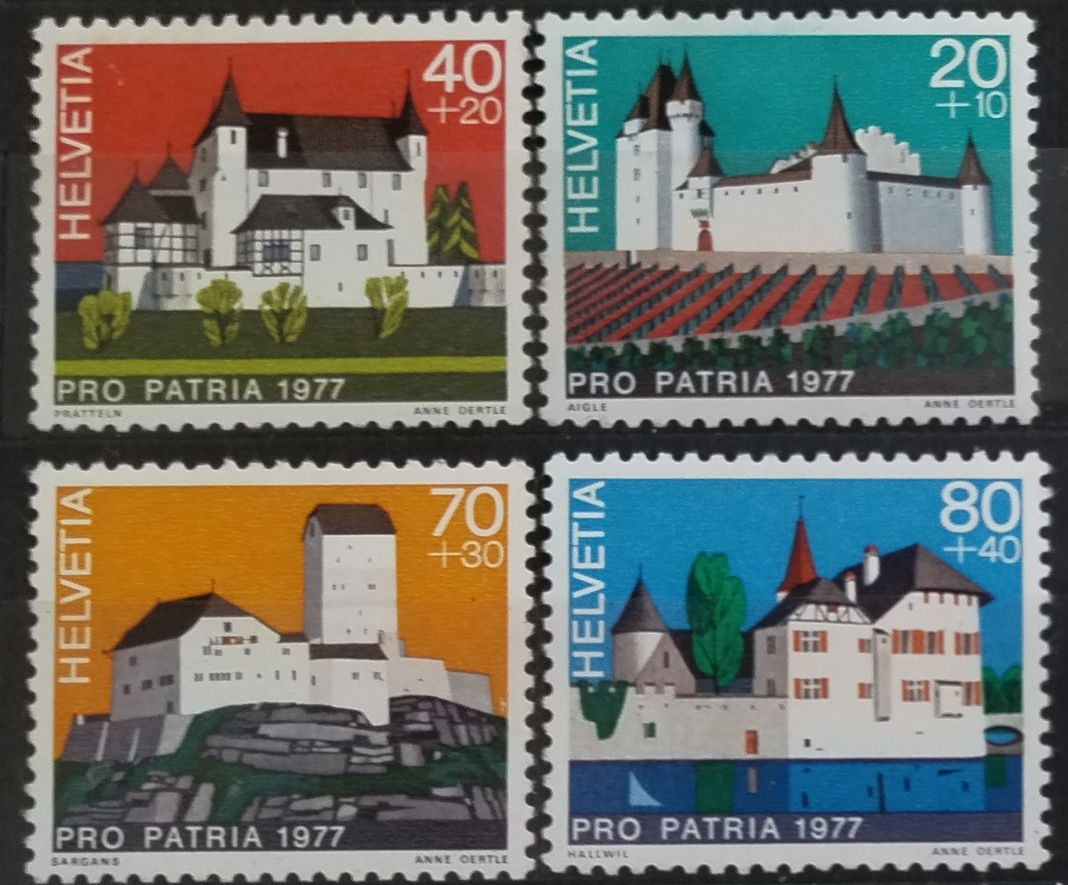 Švýcarsko 1977 Národní hrady a zámky
