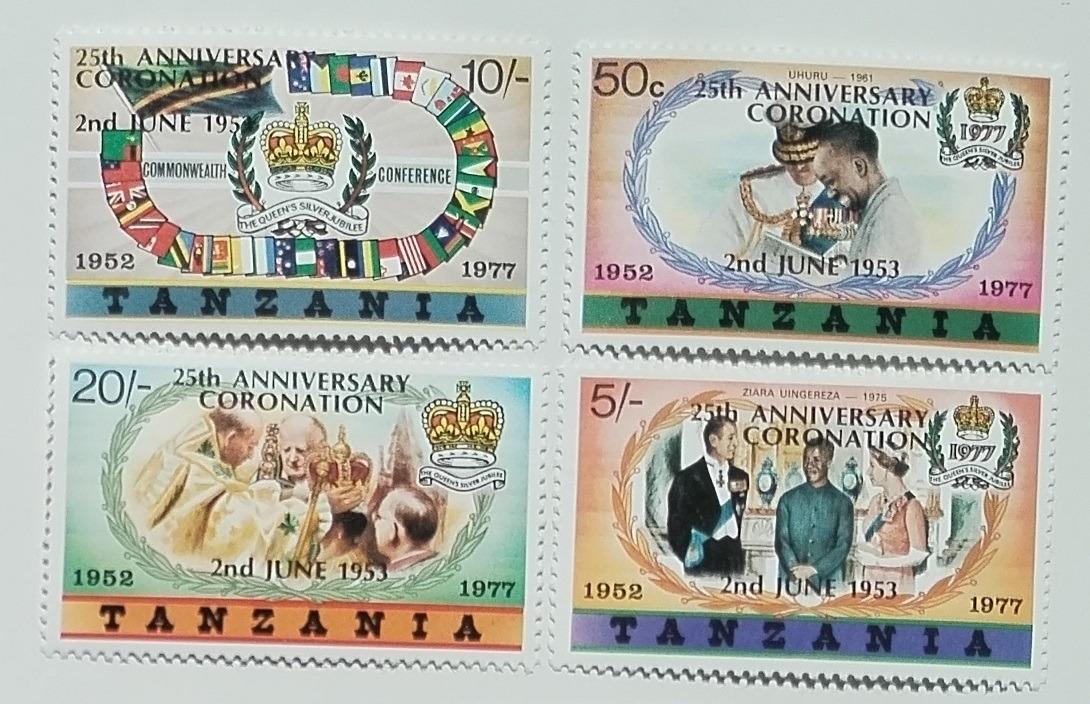 Tanzánie 1978 Výročí korunovace královny Alžběty II. VELKÝ TEXT