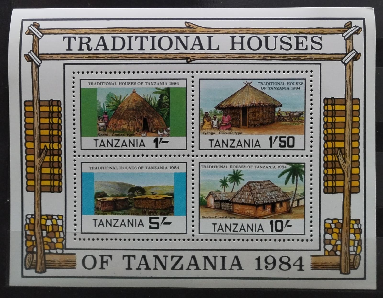 Tanzanie 1984 Tradiční obydlí a chýše domorodců