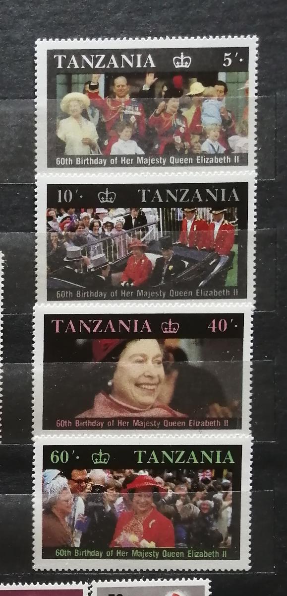 Tanzanie 1986 - komplet, 60. narozeniny královny