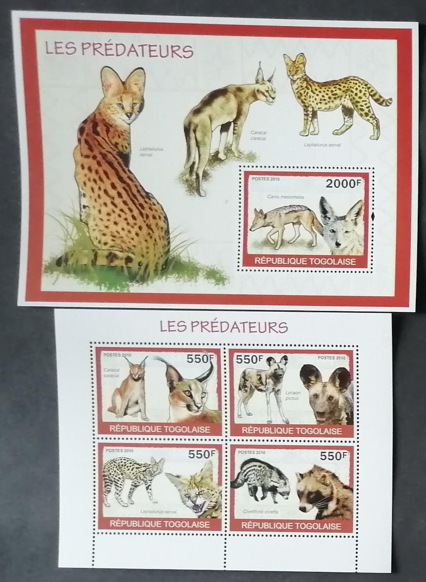Togo 2010 16,5€ Afričtí predátoři a velké kočky, Hyeny a psi