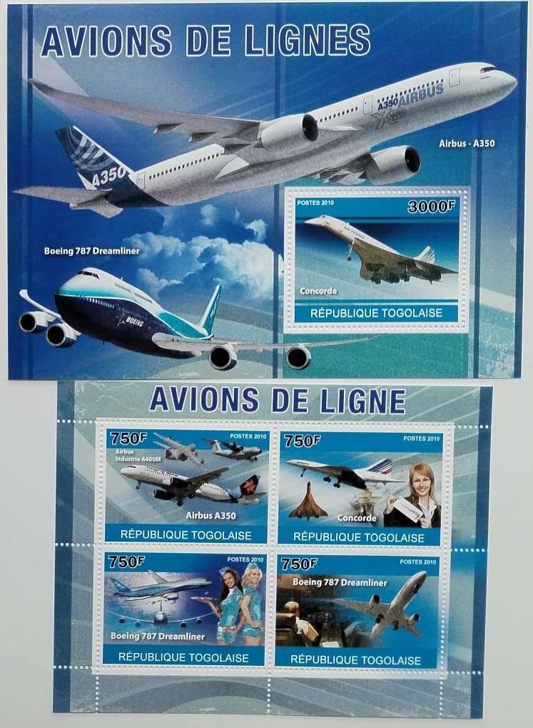 Togo 2010 24€ Letadla a letectví, Concorde