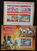 Togo 2010 Mi.3704-7+Bl.551 24€ Historické hasičské stříkačky, koně