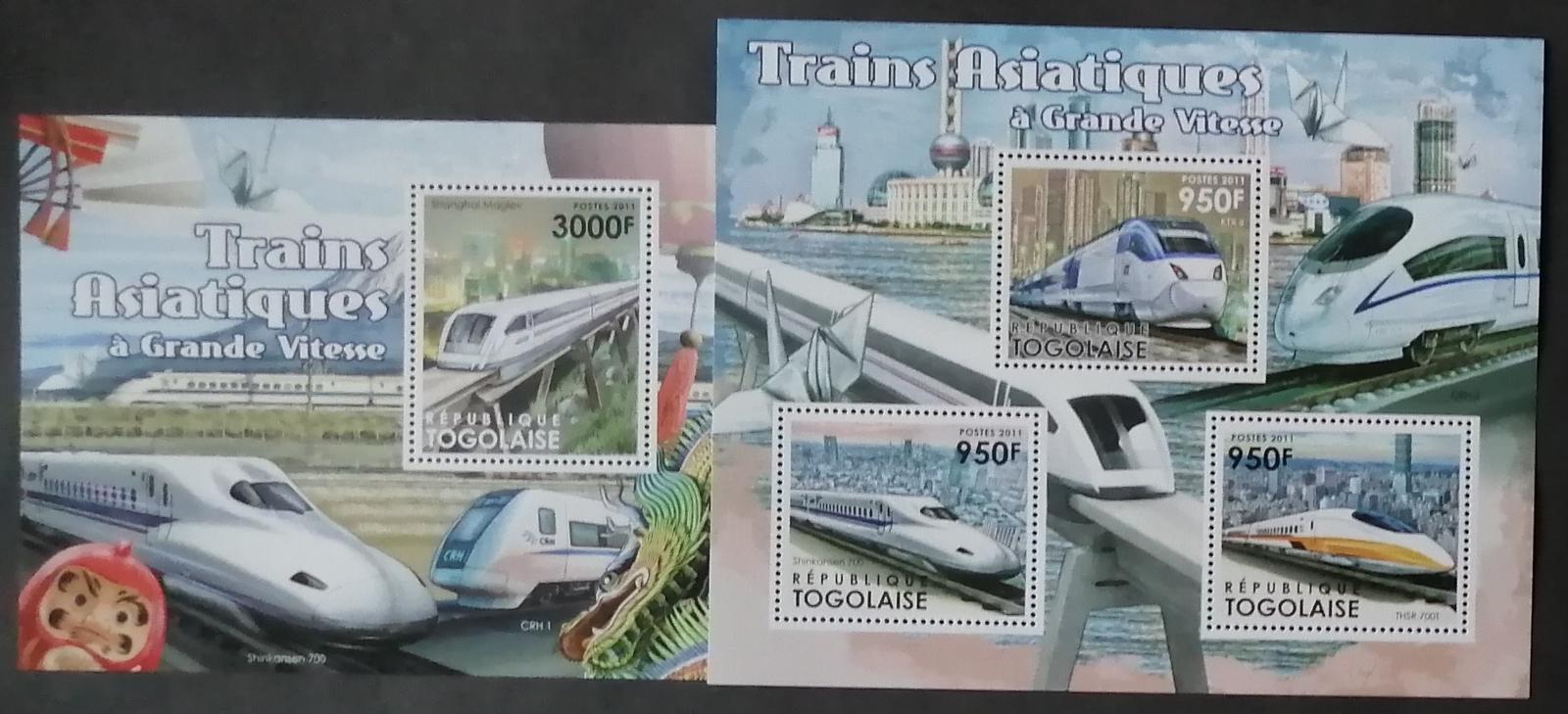 Togo 2011 23€ Moderní vysokorychlostní vlaky Asie