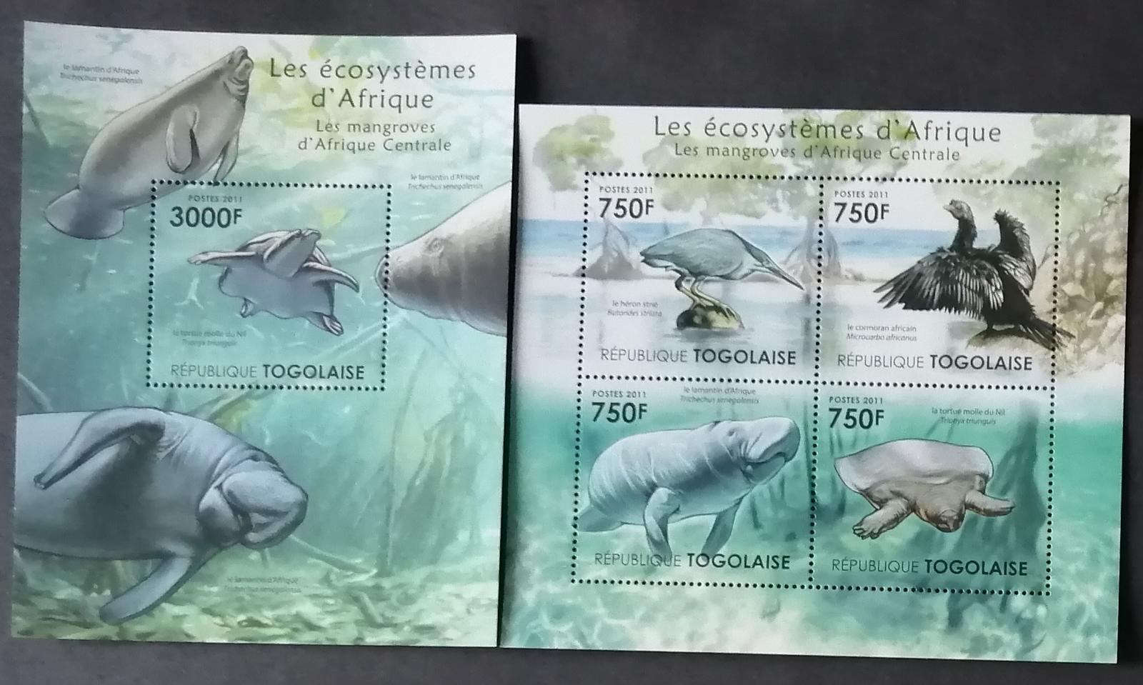 Togo 2011 24€ Africká fauna a flora - Centrální mokřady, Ryby a ptáci