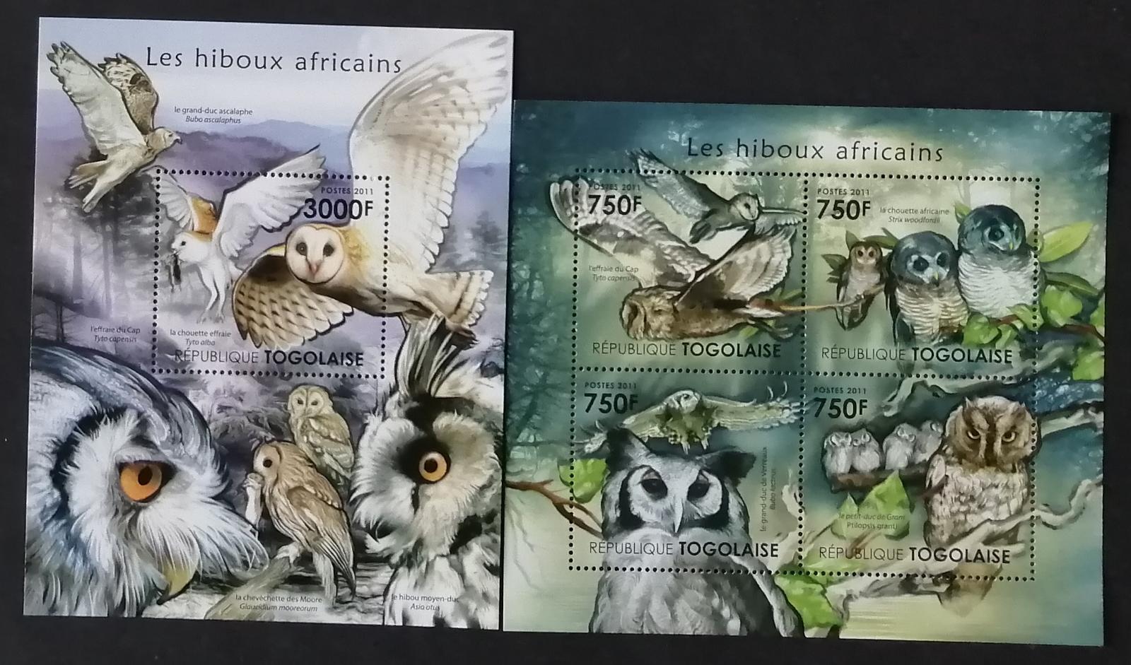 Togo 2011 24€ Africká fauna a flora - Sovy a noční dravci země