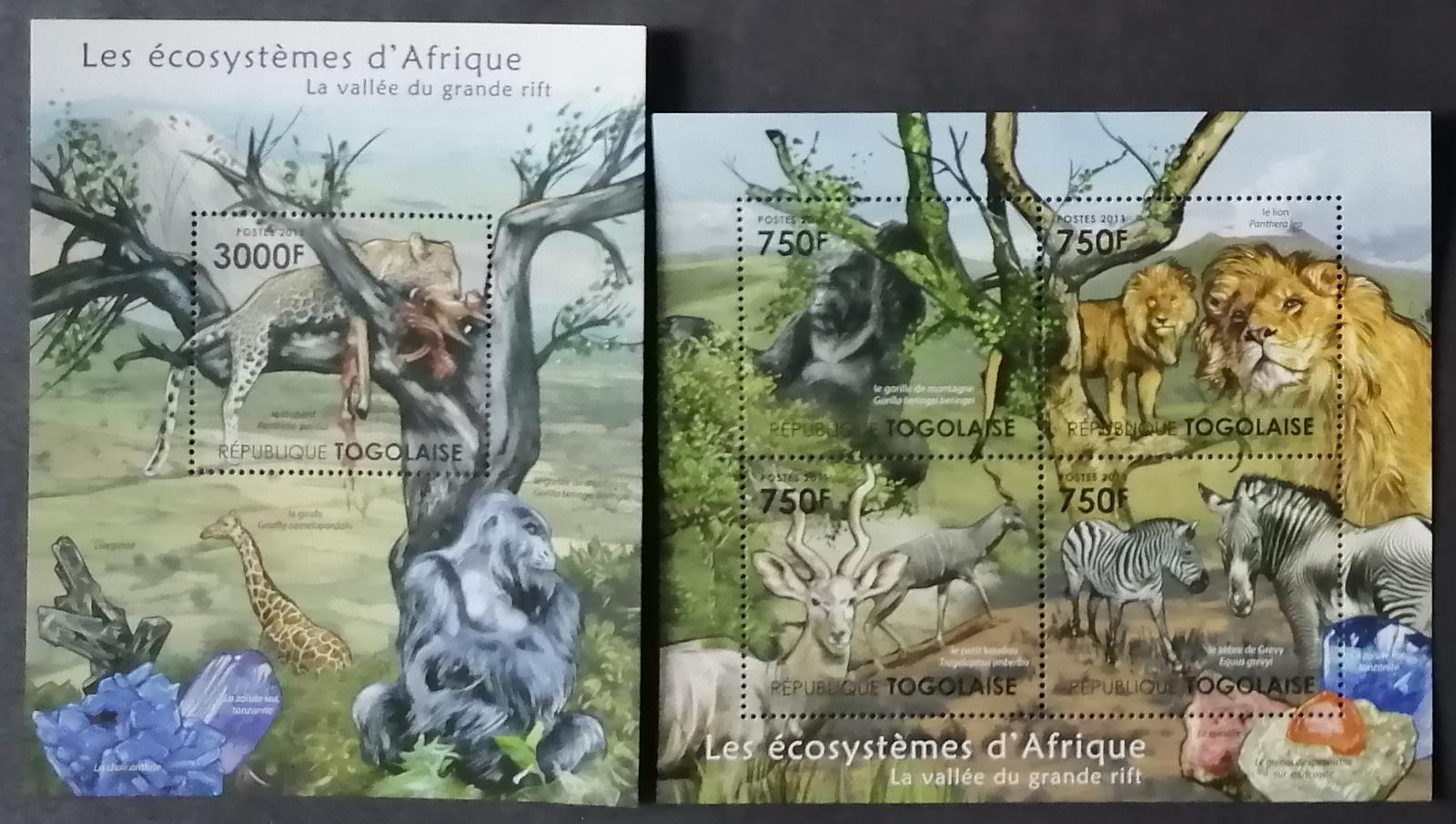Togo 2011 24€ Africká fauna a flora Velkého Kaňonu, Lvi, zebry