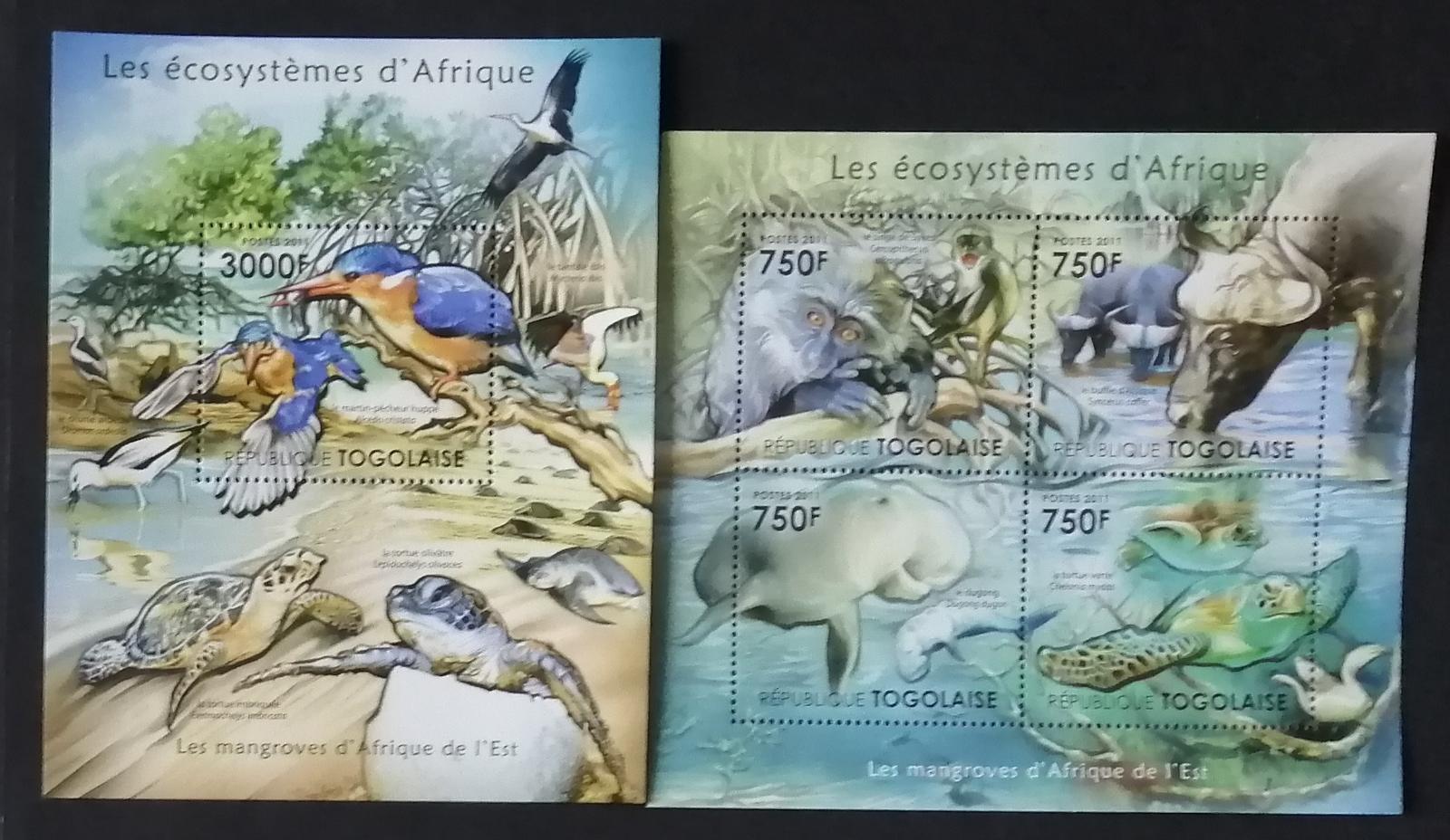 Togo 2011 24€ Africká fauna a flora východních mokřadů, Ptáci a želvy
