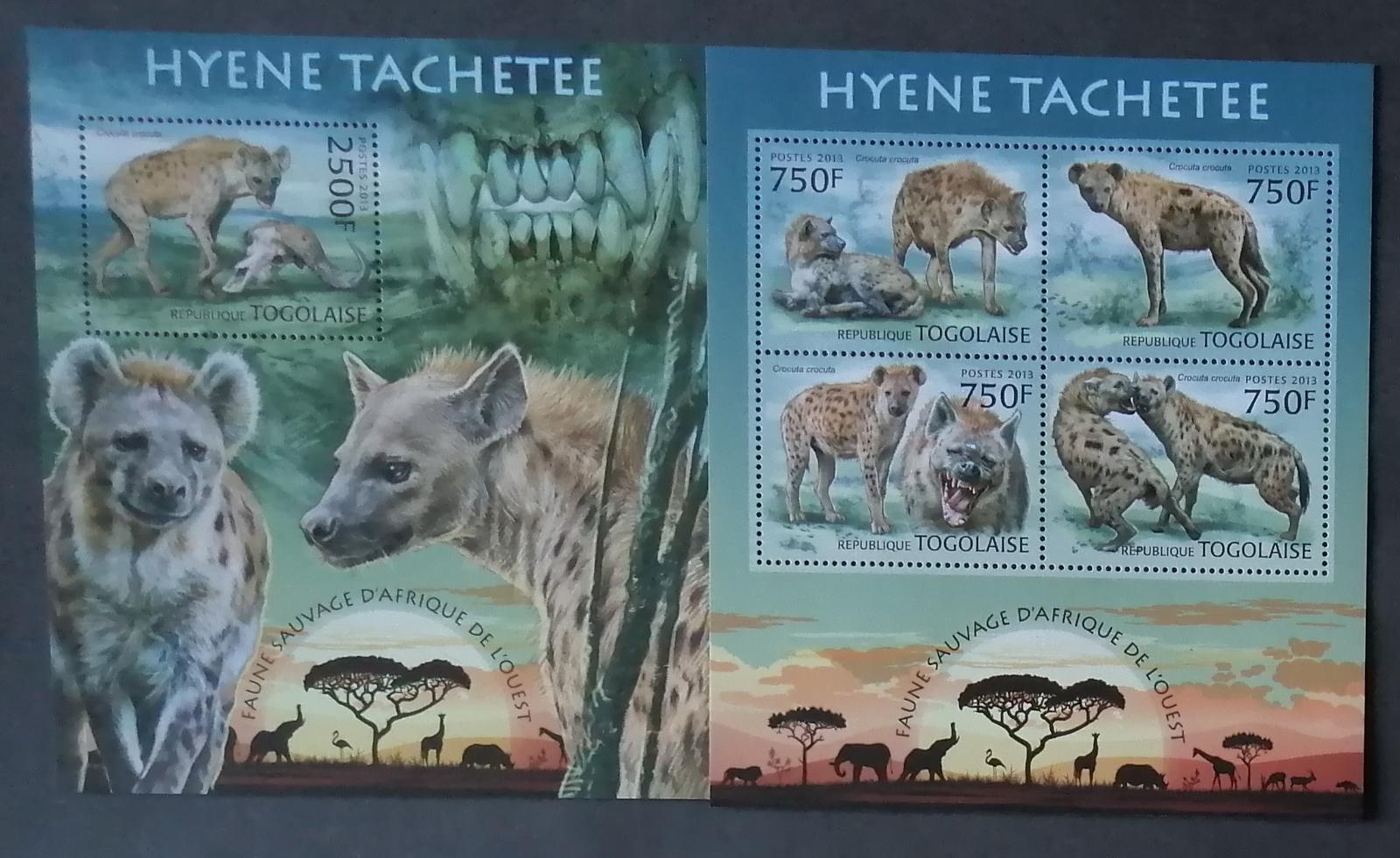 Togo 2013 22€ Africká fauna - Hyeny a divocí psi savany