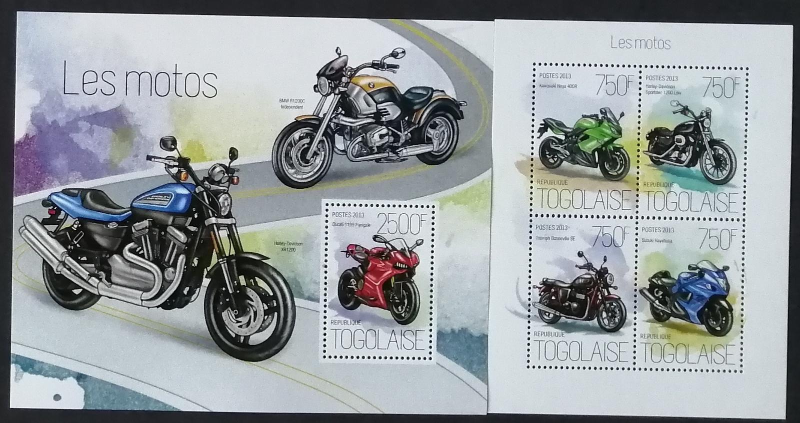 Togo 2013 22€ Moderní a historické motocykly a motorky
