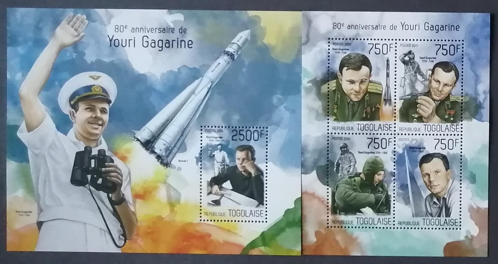 Togo 2014 22€ 80 let Jurije Gagarina, Průkopník kosmonautiky